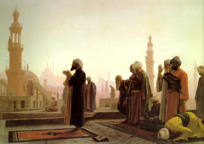 Jean Leon Gerome Prayer on the Rooftops of Cairo Sweden oil painting art